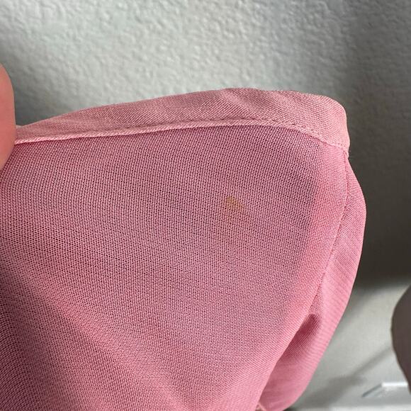 90s Y2K Vintage American Eagle HOCO Chiffon Pink Red Ombre Maxi Slip Dress 10 - Picture 10 of 15